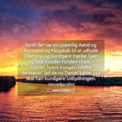 Picture 05 - Daniel 5:12 DA1871 - fordi der var en ypperlig Aand og Forstand og - Bible Verse Picture