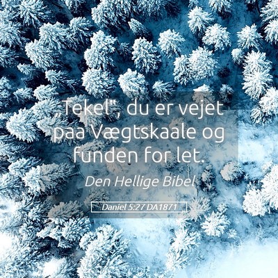 Picture 05 - Daniel 5:27 DA1871 - „Tekel‟, du er vejet paa Vægtskaale og - Bible Verse Picture
