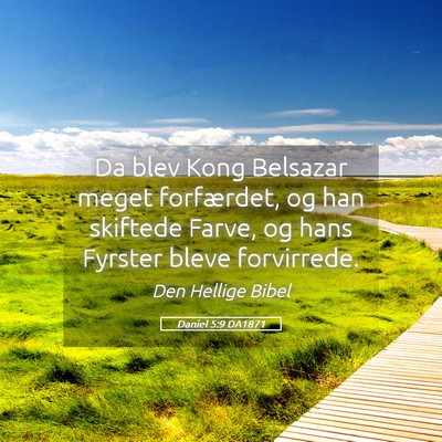Picture 05 - Daniel 5:9 DA1871 - Da blev Kong Belsazar meget forfærdet, og han - Bible Verse Picture