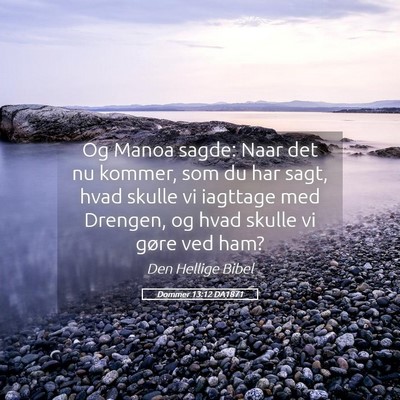 Picture 05 - Dommer 13:12 DA1871 - Og Manoa sagde: Naar det nu kommer, som du har - Bible Verse Picture