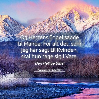 Picture 05 - Dommer 13:13 DA1871 - Og Herrens Engel sagde til Manoa: For alt det, - Bible Verse Picture