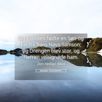 Picture 05 - Dommer 13:24 DA1871 - Og Kvinden fødte en Søn og kaldte hans Navn - Bible Verse Picture