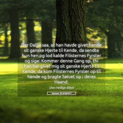 Picture 05 - Dommer 16:18 DA1871 - Der Dalila saa, at han havde givet hende sit - Bible Verse Picture