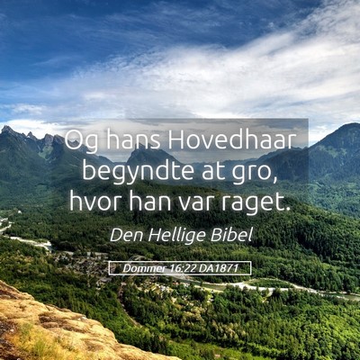 Picture 05 - Dommer 16:22 DA1871 - Og hans Hovedhaar begyndte at gro, hvor han var - Bible Verse Picture
