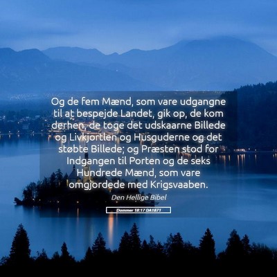 Picture 05 - Dommer 18:17 DA1871 - Og de fem Mænd, som vare udgangne til at - Bible Verse Picture