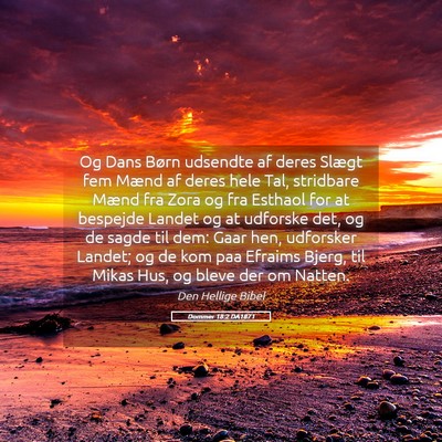 Picture 05 - Dommer 18:2 DA1871 - Og Dans Børn udsendte af deres Slægt fem Mænd - Bible Verse Picture