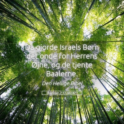 Picture 05 - Dommer 2:11 DA1871 - Da gjorde Israels Børn det onde for Herrens - Bible Verse Picture
