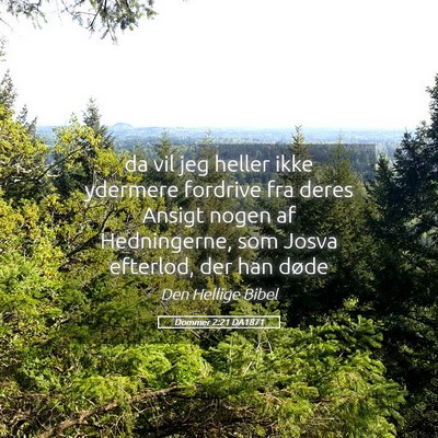 Picture 05 - Dommer 2:21 DA1871 - da vil jeg heller ikke ydermere fordrive fra - Bible Verse Picture