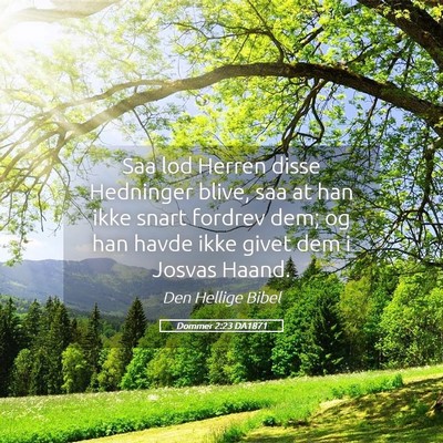 Picture 05 - Dommer 2:23 DA1871 - Saa lod Herren disse Hedninger blive, saa at han - Bible Verse Picture