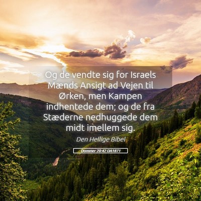 Picture 05 - Dommer 20:42 DA1871 - Og de vendte sig for Israels Mænds Ansigt ad - Bible Verse Picture