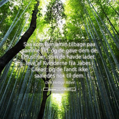 Picture 05 - Dommer 21:14 DA1871 - Saa kom Benjamin tilbage paa samme Tid, og de - Bible Verse Picture