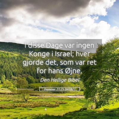 Picture 05 - Dommer 21:25 DA1871 - I disse Dage var ingen Konge i Israel; hver - Bible Verse Picture