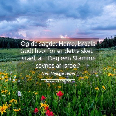 Picture 05 - Dommer 21:3 DA1871 - Og de sagde: Herre, Israels Gud! hvorfor er dette - Bible Verse Picture