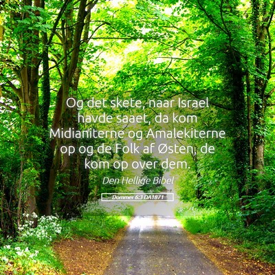 Picture 05 - Dommer 6:3 DA1871 - Og det skete, naar Israel havde saaet, da kom - Bible Verse Picture