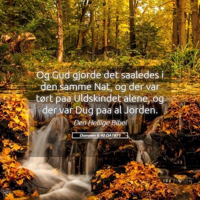 Picture 05 - Dommer 6:40 DA1871 - Og Gud gjorde det saaledes i den samme Nat, og - Bible Verse Picture