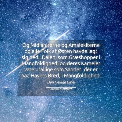 Picture 05 - Dommer 7:12 DA1871 - Og Midianiterne og Amalekiterne og alle Folk af - Bible Verse Picture