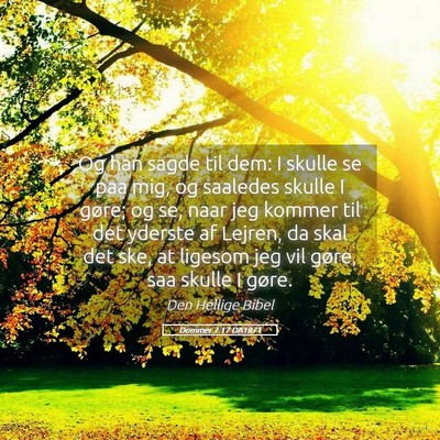 Picture 05 - Dommer 7:17 DA1871 - Og han sagde til dem: I skulle se paa mig, og - Bible Verse Picture