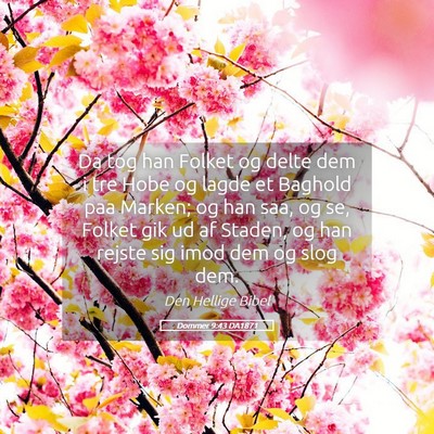 Picture 05 - Dommer 9:43 DA1871 - Da tog han Folket og delte dem i tre Hobe og - Bible Verse Picture