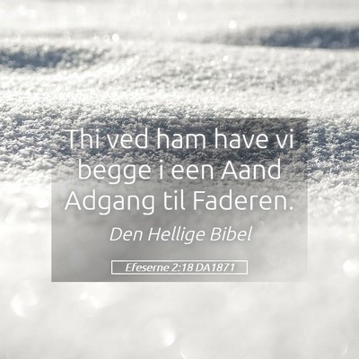 Picture 05 - Efeserne 2:18 DA1871 - Thi ved ham have vi begge i een Aand Adgang til - Bible Verse Picture