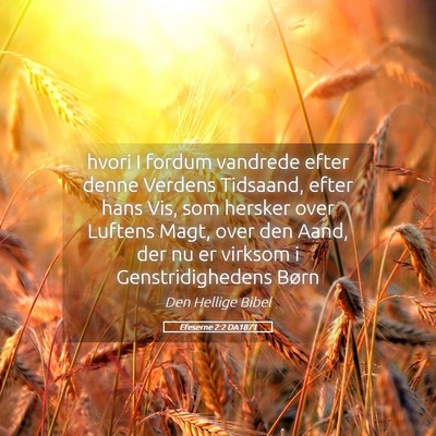 Picture 05 - Efeserne 2:2 DA1871 - hvori I fordum vandrede efter denne Verdens - Bible Verse Picture