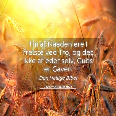 Picture 05 - Efeserne 2:8 DA1871 - Thi af Naaden ere I frelste ved Tro, og det ikke - Bible Verse Picture