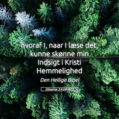 Picture 05 - Efeserne 3:4 DA1871 - hvoraf I, naar I læse det, kunne skønne min - Bible Verse Picture