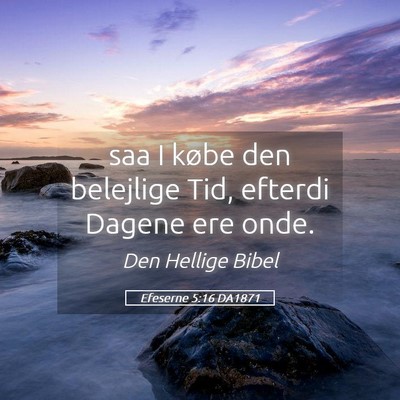 Picture 05 - Efeserne 5:16 DA1871 - saa I købe den belejlige Tid, efterdi Dagene ere - Bible Verse Picture