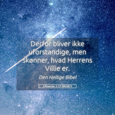 Picture 05 - Efeserne 5:17 DA1871 - Derfor bliver ikke uforstandige, men skønner, - Bible Verse Picture
