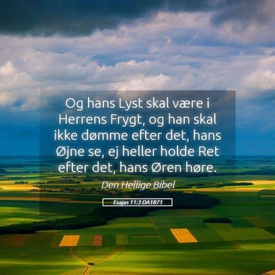 Picture 05 - Esajas 11:3 DA1871 - Og hans Lyst skal være i Herrens Frygt, og han - Bible Verse Picture