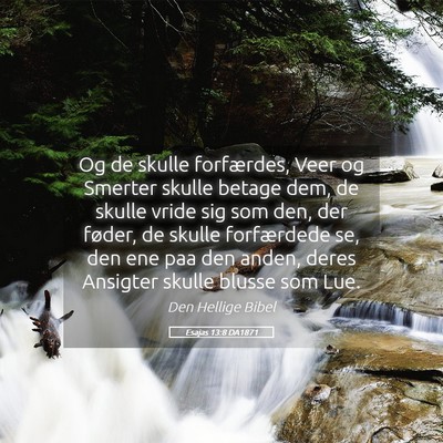 Picture 05 - Esajas 13:8 DA1871 - Og de skulle forfærdes, Veer og Smerter skulle - Bible Verse Picture