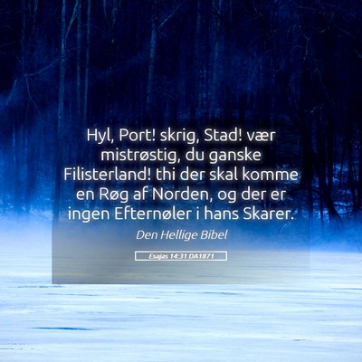Picture 05 - Esajas 14:31 DA1871 - Hyl, Port! skrig, Stad! vær mistrøstig, du - Bible Verse Picture