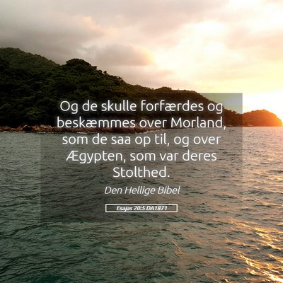 Picture 05 - Esajas 20:5 DA1871 - Og de skulle forfærdes og beskæmmes over - Bible Verse Picture