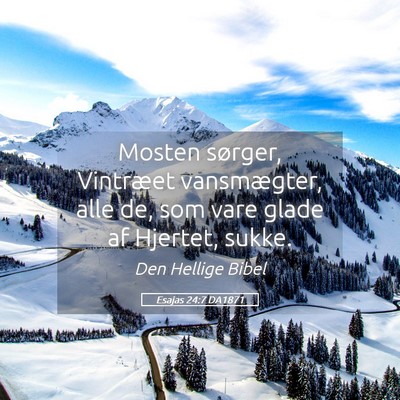 Picture 05 - Esajas 24:7 DA1871 - Mosten sørger, Vintræet vansmægter, alle de, - Bible Verse Picture