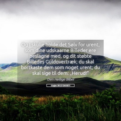 Picture 05 - Esajas 30:22 DA1871 - Og I skulle holde det Sølv for urent, som dine - Bible Verse Picture