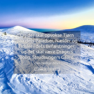 Picture 05 - Esajas 34:13 DA1871 - Og der skal opvokse Tjørn paa dets Paladser, - Bible Verse Picture