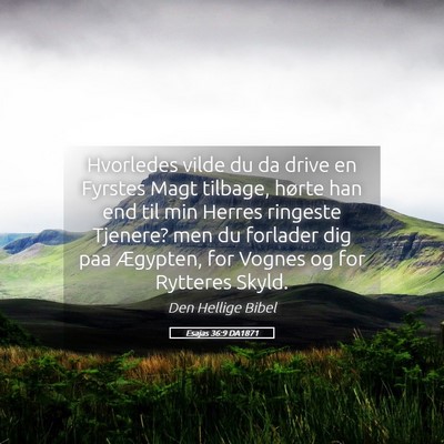 Picture 05 - Esajas 36:9 DA1871 - Hvorledes vilde du da drive en Fyrstes Magt - Bible Verse Picture