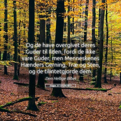 Picture 05 - Esajas 37:19 DA1871 - Og de have overgivet deres Guder til Ilden, fordi - Bible Verse Picture