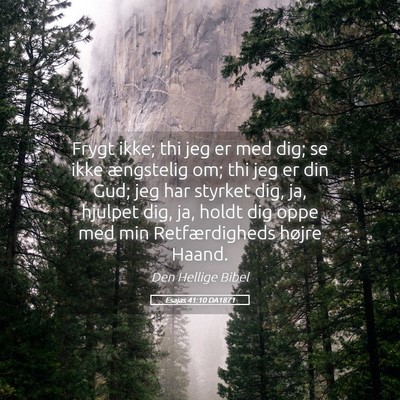 Picture 05 - Esajas 41:10 DA1871 - Frygt ikke; thi jeg er med dig; se ikke - Bible Verse Picture