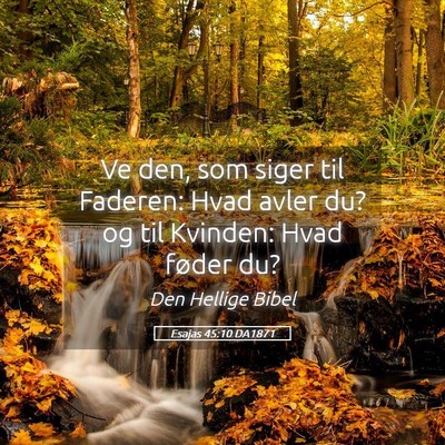 Picture 05 - Esajas 45:10 DA1871 - Ve den, som siger til Faderen: Hvad avler du? og - Bible Verse Picture
