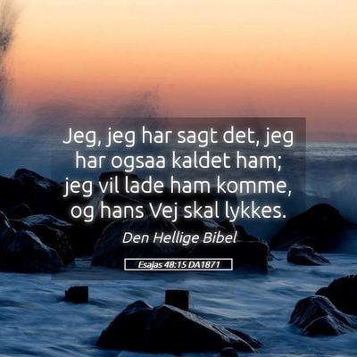 Picture 05 - Esajas 48:15 DA1871 - Jeg, jeg har sagt det, jeg har ogsaa kaldet ham; - Bible Verse Picture