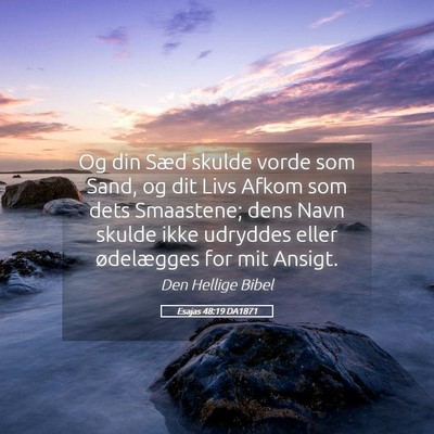 Picture 05 - Esajas 48:19 DA1871 - Og din Sæd skulde vorde som Sand, og dit Livs - Bible Verse Picture