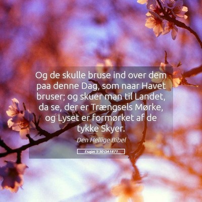 Picture 05 - Esajas 5:30 DA1871 - Og de skulle bruse ind over dem paa denne Dag, - Bible Verse Picture