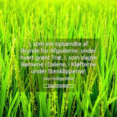 Picture 05 - Esajas 57:5 DA1871 - I, som ere optændte af Brynde for Afguderne, - Bible Verse Picture