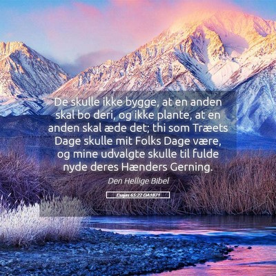 Picture 05 - Esajas 65:22 DA1871 - De skulle ikke bygge, at en anden skal bo deri, - Bible Verse Picture