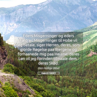 Picture 05 - Esajas 65:7 DA1871 - Eders Misgerninger og eders Fædres Misgerninger - Bible Verse Picture