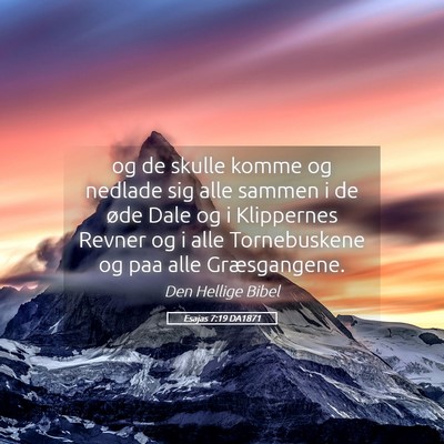 Picture 05 - Esajas 7:19 DA1871 - og de skulle komme og nedlade sig alle sammen i - Bible Verse Picture