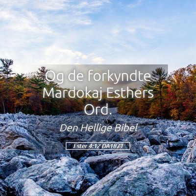 Picture 05 - Ester 4:12 DA1871 - Og de forkyndte Mardokaj Esthers - Bible Verse Picture