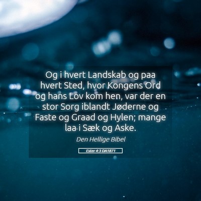 Picture 05 - Ester 4:3 DA1871 - Og i hvert Landskab og paa hvert Sted, hvor - Bible Verse Picture