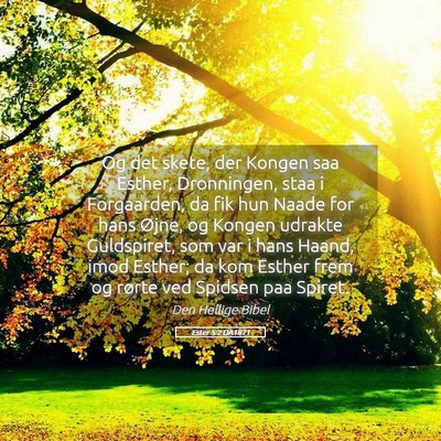 Picture 05 - Ester 5:2 DA1871 - Og det skete, der Kongen saa Esther, Dronningen, - Bible Verse Picture