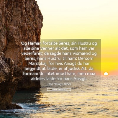 Picture 05 - Ester 6:13 DA1871 - Og Haman fortalte Seres, sin Hustru og alle sine - Bible Verse Picture